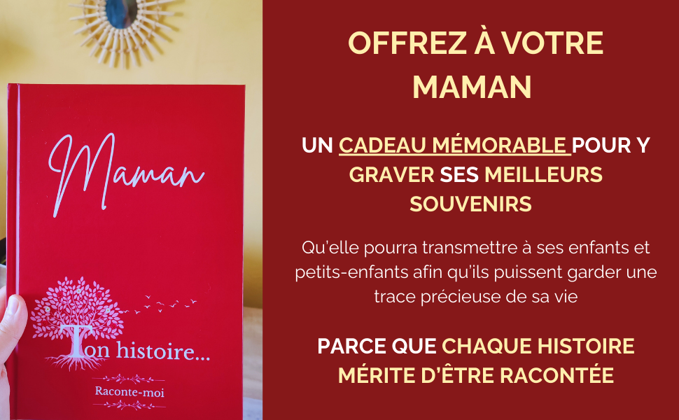 Maman, Raconte-moi ton histoire...: Sa vie racontée avec plus de 180 questions | Espaces Photos | Un cadeau à transmettre de générations en générations