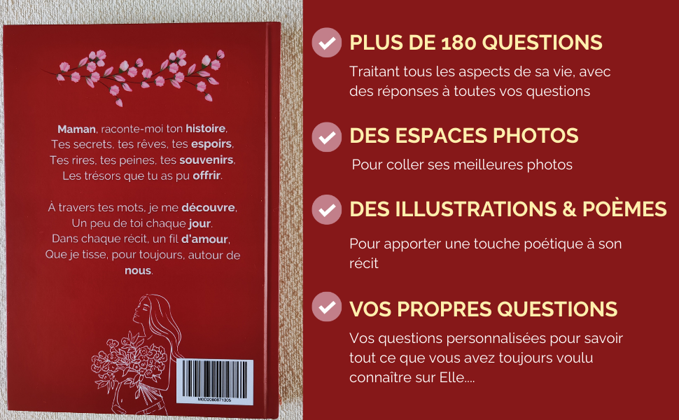 Maman, Raconte-moi ton histoire...: Sa vie racontée avec plus de 180 questions | Espaces Photos | Un cadeau à transmettre de générations en générations